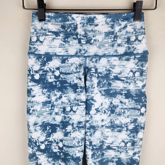 Soul by SoulCycle Contour Tie Dye Leggings Blue White sz S EUC - Picture 3 of 8